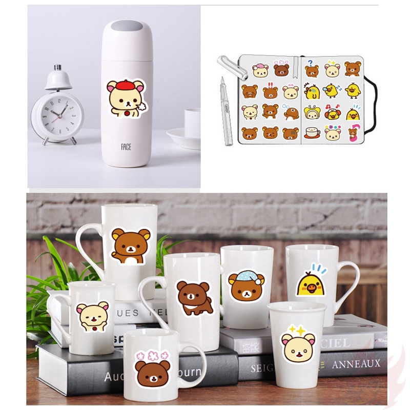 ❉ Rilakkuma & Kiiroitori - SAN-X Anime Bear Series 01 Giấy và decal dán tường ❉ 40Pcs/Set DIY Decals Stickers for Diary Laptop Scrapbooks Skateboard