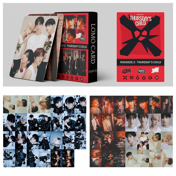 55ẢNH/BỘ Kpop TXT New Album Thursdays Child LOMO Card Photocards Freeze Photo Card