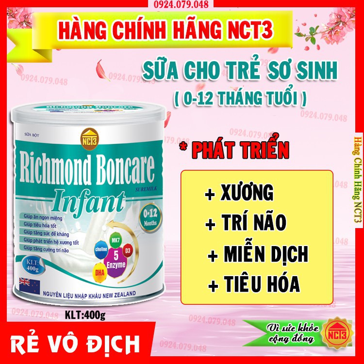 SỮA CHO TRẺ SƠ SINH - RICHMOND BONCARE INFANT(400g) ( Hàng chính hãng công ty NCT3 ) ' .