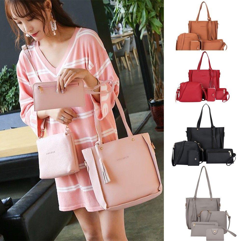 EBINLANDS Bộ 4 Túi Xách Da Thời Trang Cho Nữ