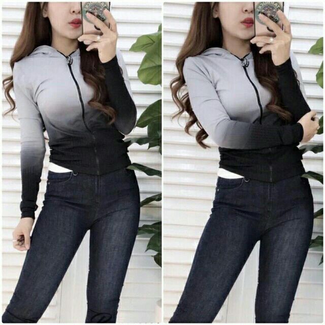 Khoác len thun loang màu hàng nhập