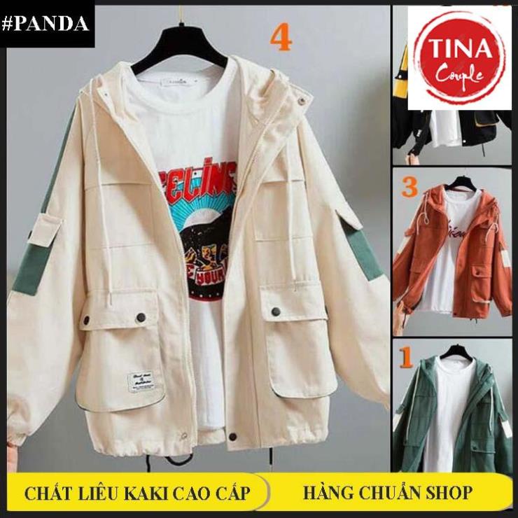 Áo khoác Kaki AKK095 Amozo 2 lớp lót dù hồng - vàng - đen đẹp hoàng hậu