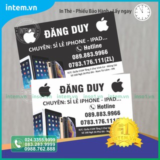 IN THẺ BẢO HÀNH SẢN PHẨM