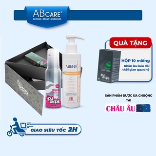 Combo gel se khít vùng kín Joydrops, dung dịch nước rửa vệ sinh phụ nữ Abena nhập khẩu Châu Âu