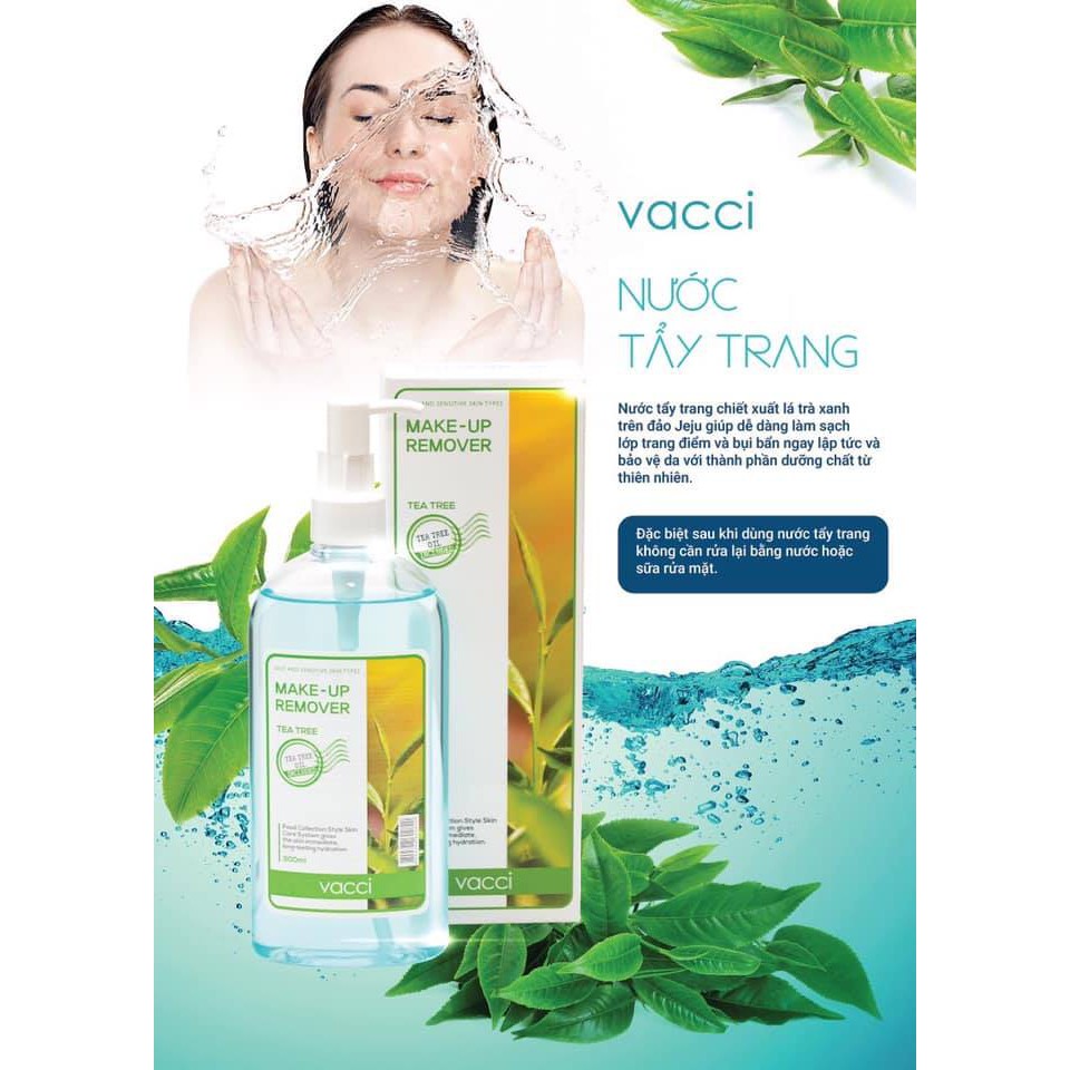 NƯỚC TẨY TRANG VACCI TRÀ XANH 250ML CHÍNH HÃNG – TẨY SẠCH MỸ PHẨM NHANH CHÓNG VÀ TIỆN LỢI - 6305