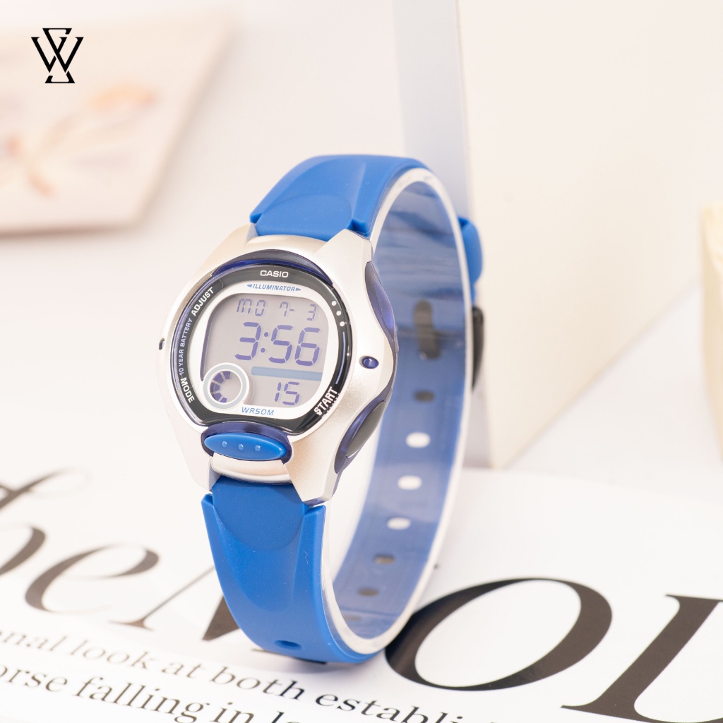 Đồng Hồ Điện Tử Cho Bé Trai Casio WATCHSTORE LW-200-2AVDF Thiết Kế Mặt Kính Tròn 35mm, Dây Cao Su Và Vỏ Nhựa Bền Bỉ