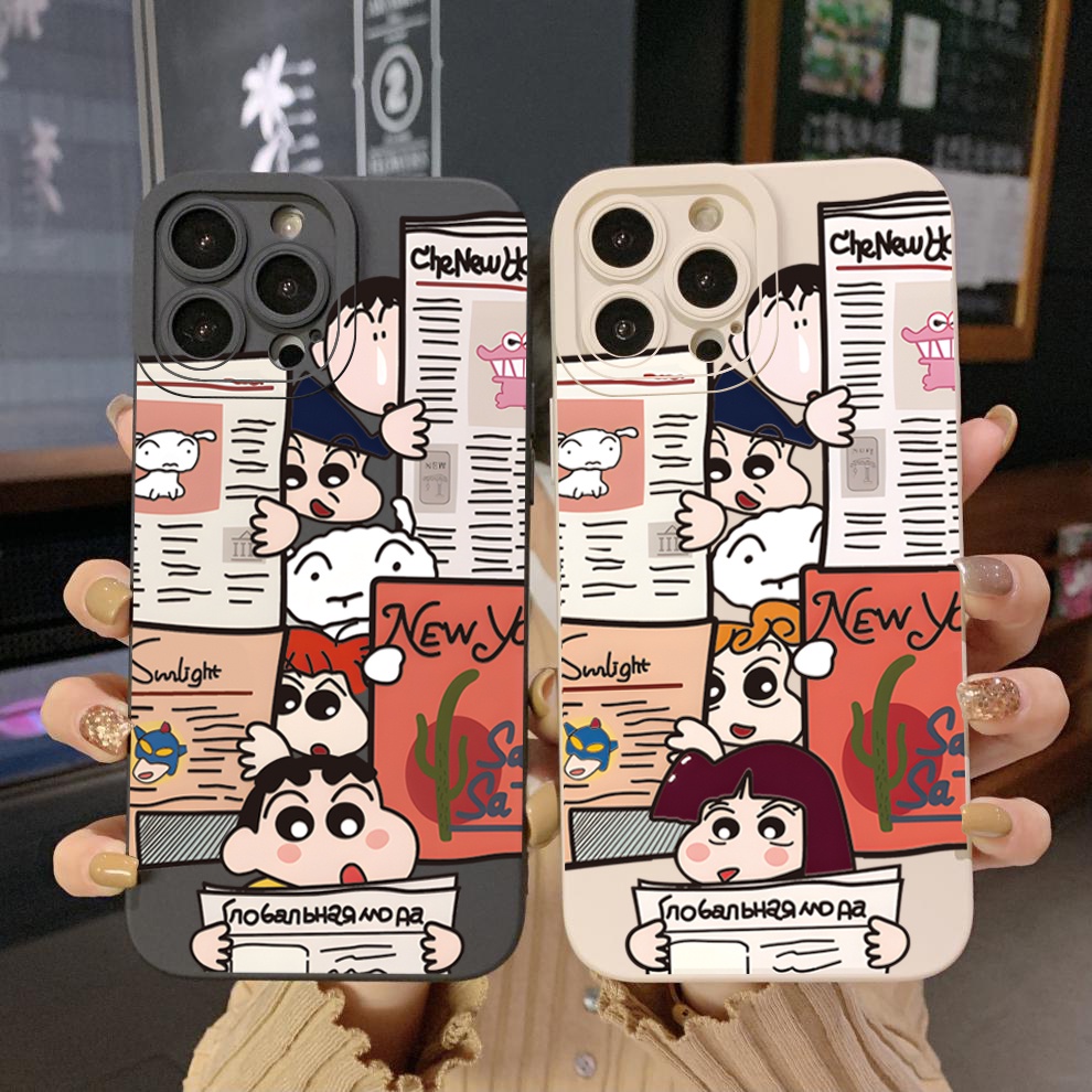 Ốp Điện Thoại Góc Vuông In Hình Cậu Bé Bút Chì Shin OPPO A16 A15 A16E A16k A95 Reno6 Z 5G A94 A54 A74 4G A53 A76 A96 4G A12 A5S A7
