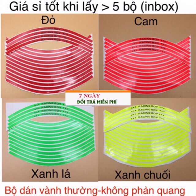 Giấy dán vành -niềng các loại xe