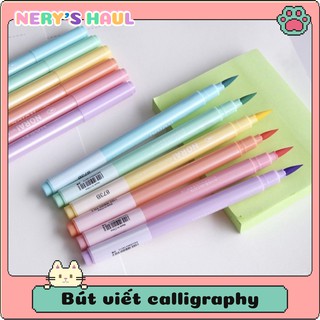 Bút Calligraphy Nora màu pastel viết sổ tay bullet journal - bút lông màu brush