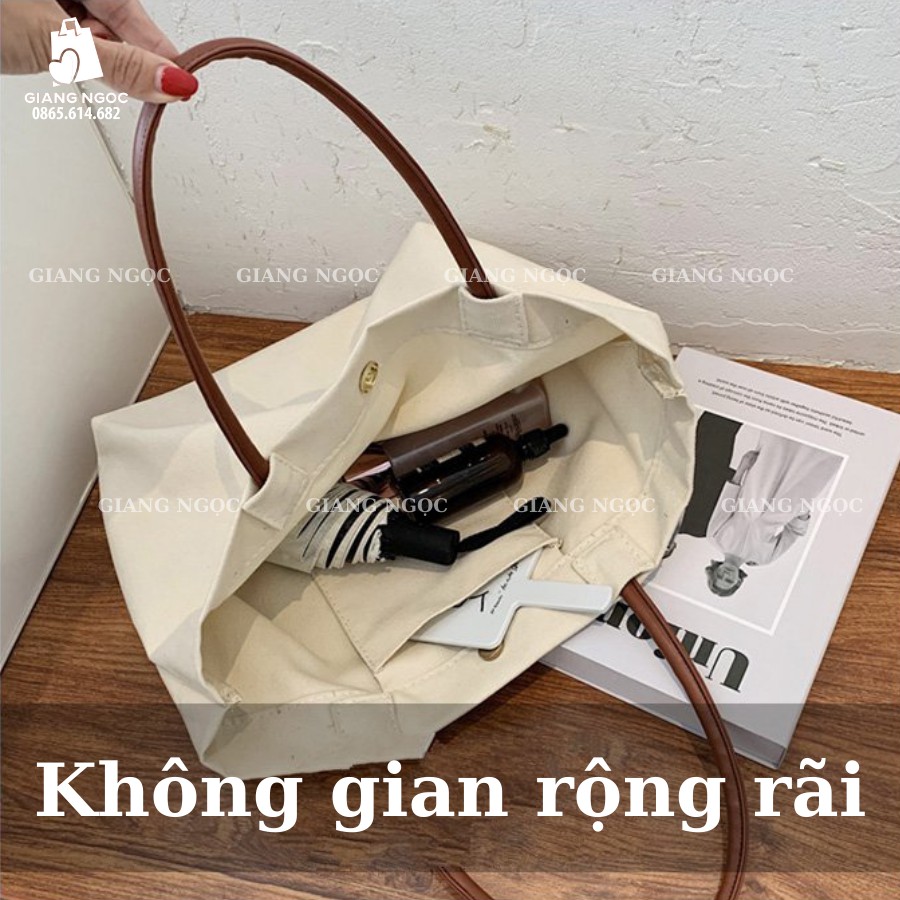 Túi Vải Canvas Cỡ Lớn Phong Cách Hàn Quốc | WebRaoVat - webraovat.net.vn
