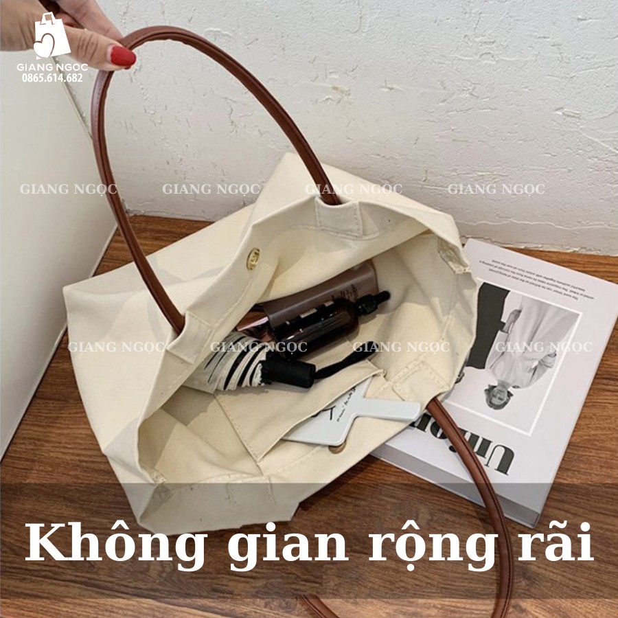 Túi Vải Canvas Cỡ Lớn Phong Cách Hàn Quốc | BigBuy360 - bigbuy360.vn