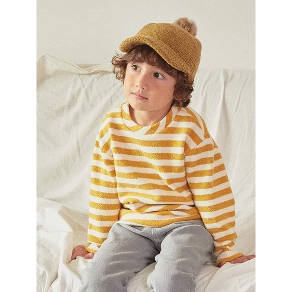 Áo kẻ xuất Hàn unisex Toto heros hai màu vàng xanh than