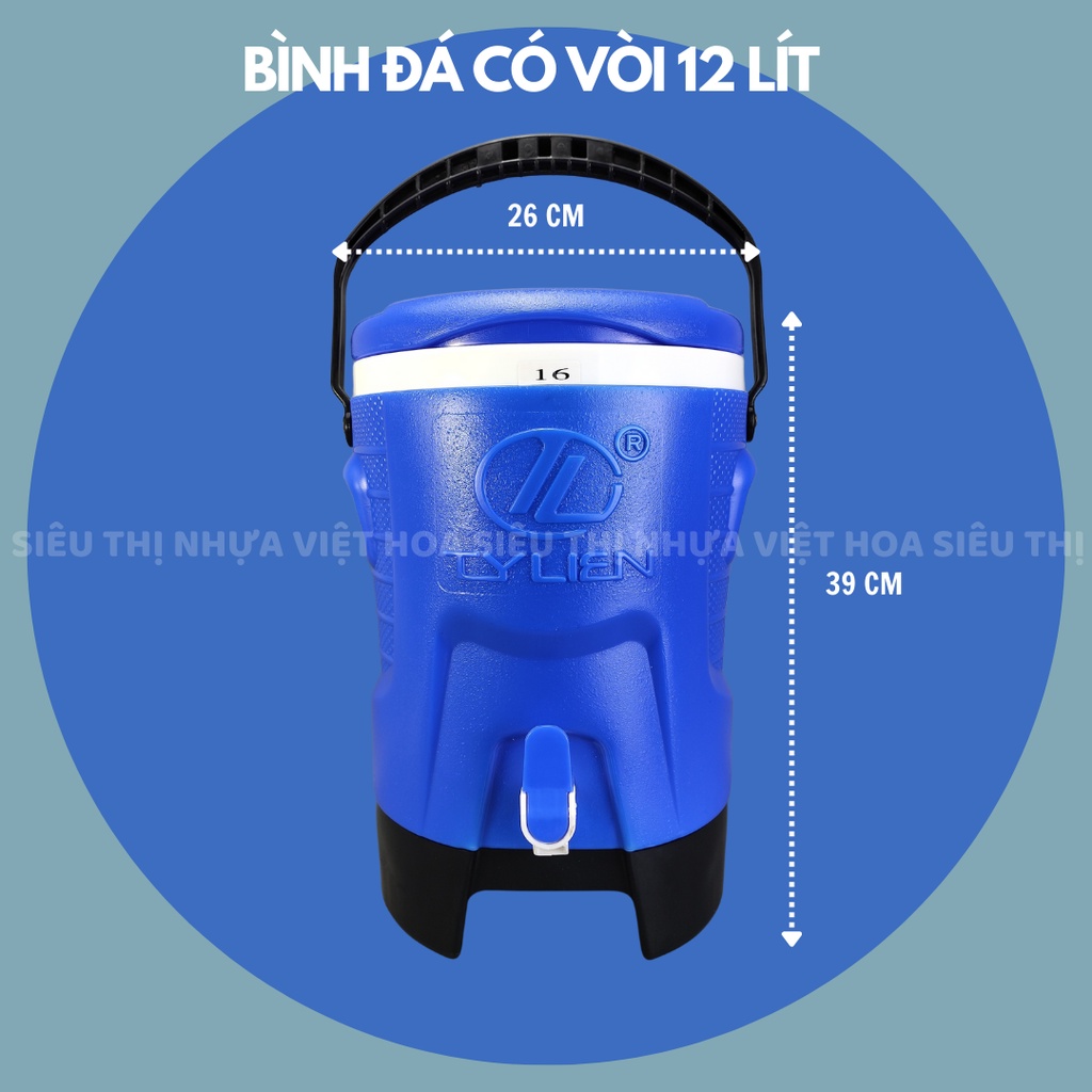 Bình đá tròn vòi, phích đá tròn có vòi, bình giữ nhiệt, bình đá super cooler Tý Liên