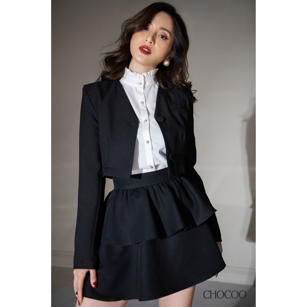 Áo Khoác nữ CHOCOO Marney Jacket thiết kế dài tay dáng ngắn croptop