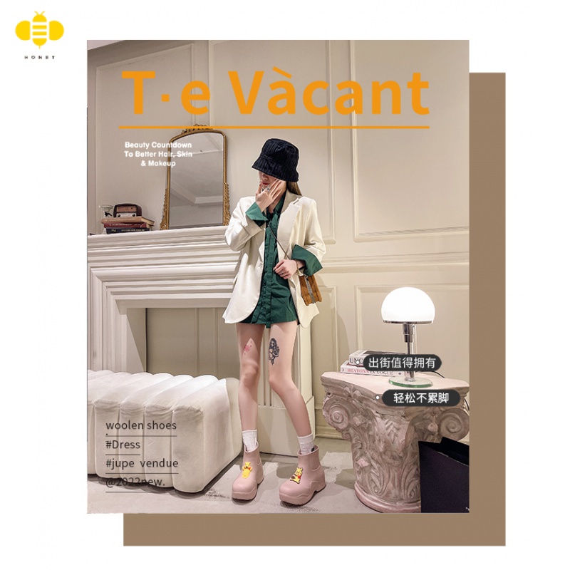 Giày Bốt Đi Mưa Đế Dày Chống Trượt Thời Trang Xuân Hè Cho Nữ