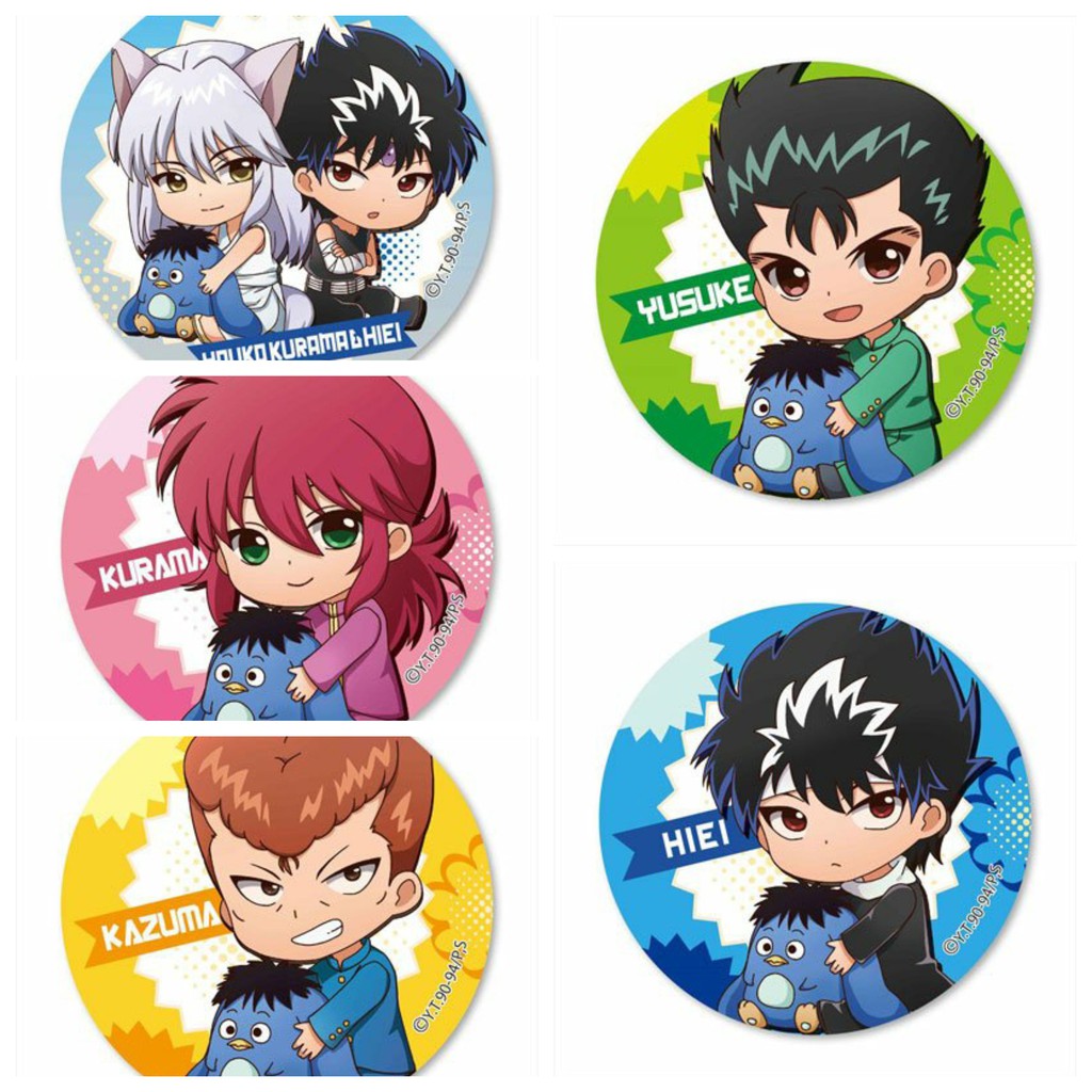 Huy hiệu cài áo in hình YuYu Hakusho Hành trình U Linh giới anime chibi dễ thương tiện lợi