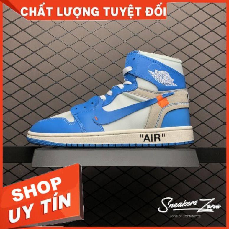 (FREESHIP+HỘP+QUÀ) Giày thể thao AIR JORDAN 1 OFF WHITE Retro High University UNC xanh trắng siêu đẹp cho nam và nữ
