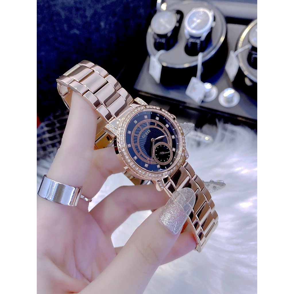 Đồng hồ nữ chính hãng, đồng hồ đeo tay GUESS full box, thời trang nữ cao cấp, siêu sang, đính đá cao cấp