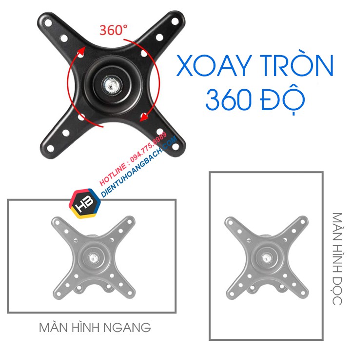 Giá treo màn hình máy tính CY01 14 - 17 - 19 - 23 - 27 - 29 - 32 inch - 100% Hợp kim nhôm - Giá Treo Tivi Đa Năng