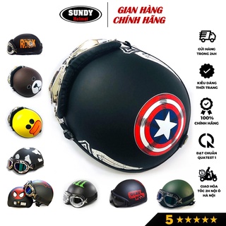 Mũ bảo hiểm nửa đầu SUNDY Helmets HP01 nhiều họa tiết thời trang, cá tính