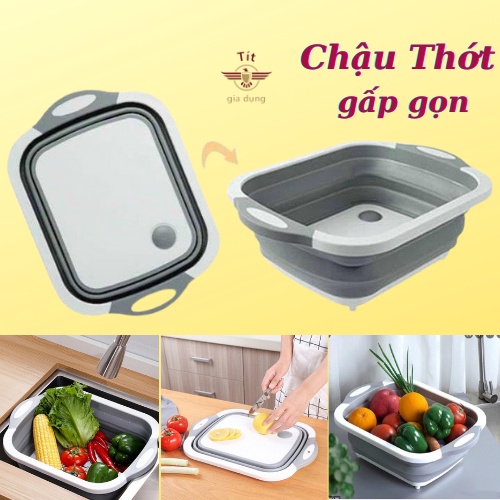 chậu thớt gấp gọn, thớt gấp gọn, chậu rửa kiêm thớt tiện dụng-tít gia dụng