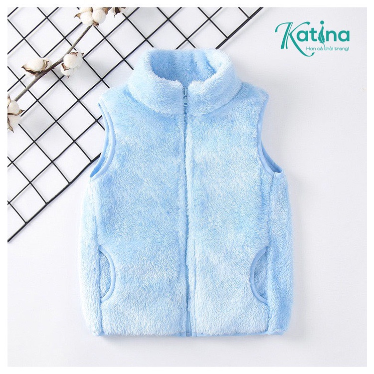 Áo khoác Gile lông cừu Katina cho bé mặc mùa thu đông ấm áp
