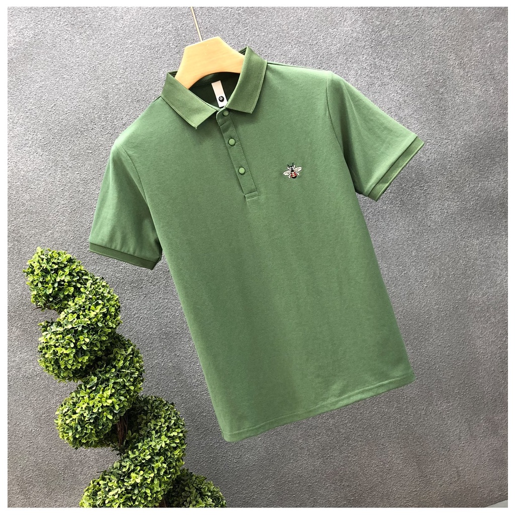 Áo Thun POLO Tay Ngắn Dáng Rộng Thêu Họa Tiết Phong Cách Hip Hop Hàn Quốc Thời Trang Cho Nam Size M-3XL