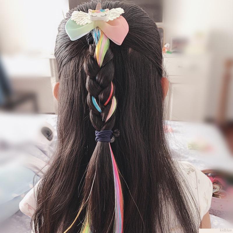 Kẹp tóc giả màu sắc lấp lánh xinh xắn cho bé gái