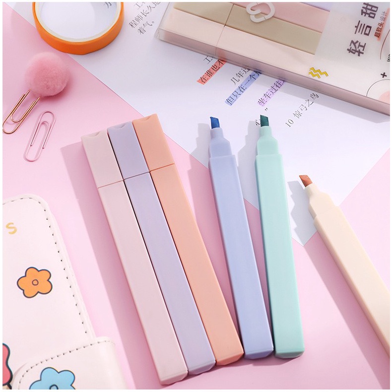 Set 6 bút dạ quang highlight dùng để đánh dấu dành cho học sinh SBN2