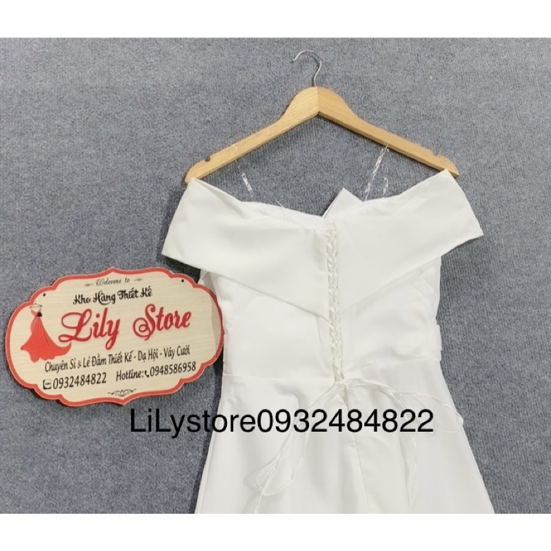 ĐẦM CÔ DÂU BẸT VAI  XẾP LY BO EO full size S/M/L/XL ( ẢNH VÀ VIDEO DO CHỦ SHOP TỰ CHỤP 10000%)