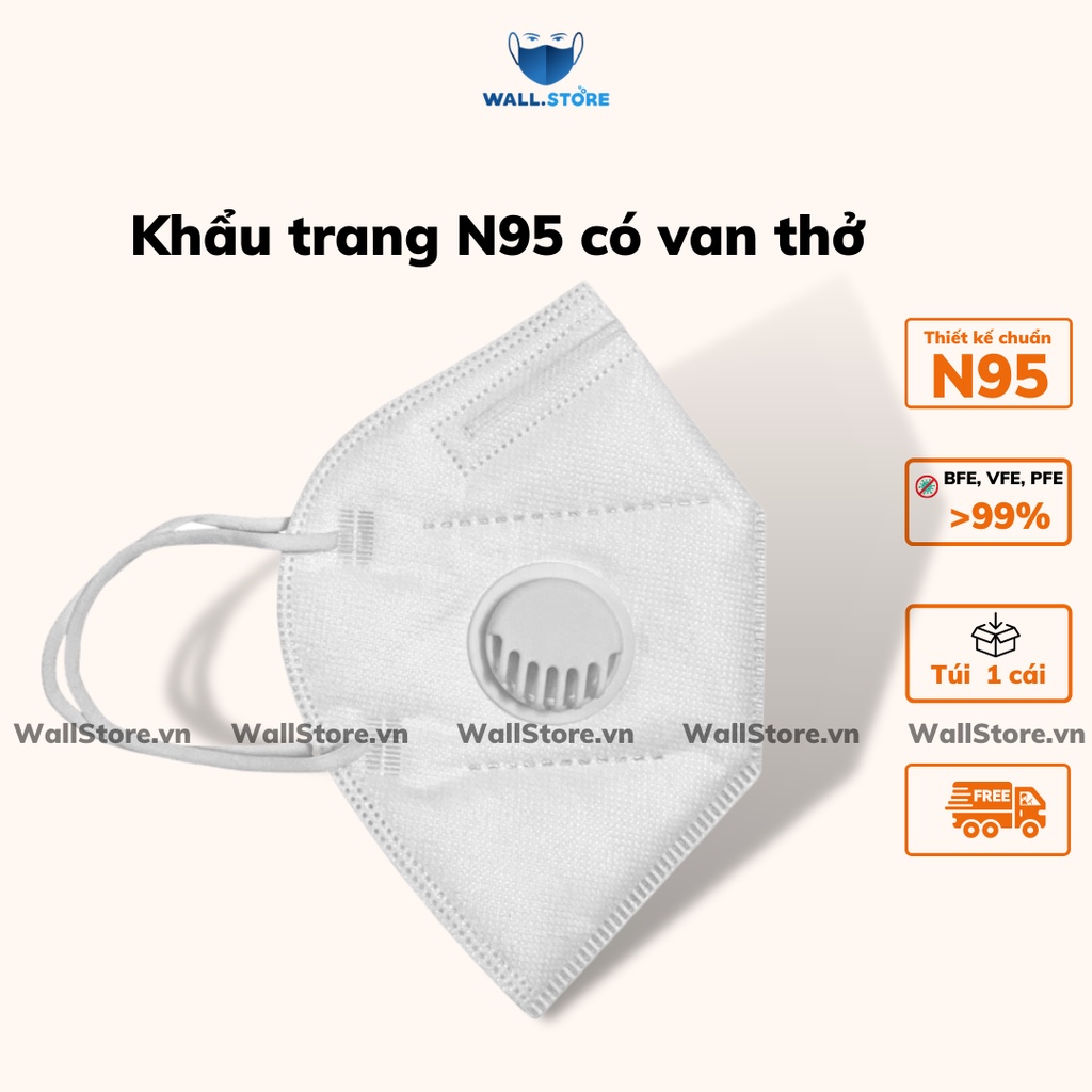 Khẩu trang N95 9001VH có VAN thở hiệu Tulips chống ô nhiễm không khí