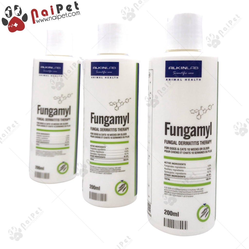 Dầu Tắm Trị Nấm Viêm Da Cho Chó Mèo Fungamyl Alkin 200ml