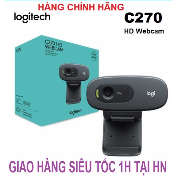 Webcam Logitech C270 (HD 1280p x 720p,Tích hợp Mic) - Hàng chính hãng Bảo hành 2 năm