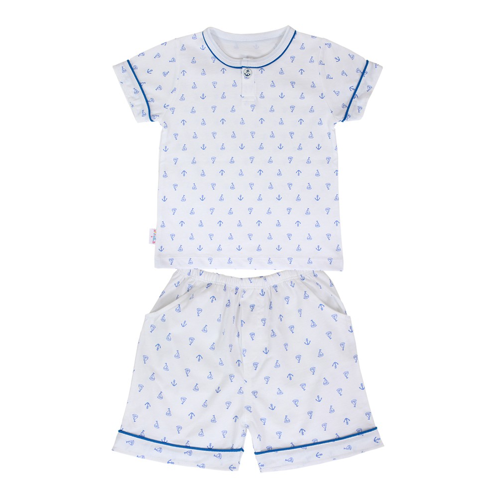 Bộ Pyjamas ngắn bé trai BN1070 (hoa văn ngẫu nhiên)- HELLO BB