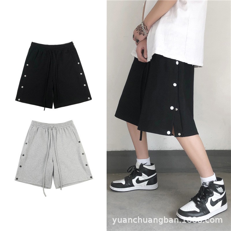 Quần short nam cúc 2 bên- xu hướng thời trang unisex mùa hè 2021 QSHCUC01