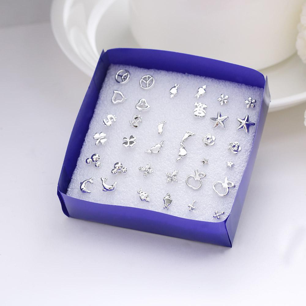 18 Đôi Bông Tai Thời Trang Nữ Tính|Nhẫn Mạ Bạc Đính Đá Pha Lê
