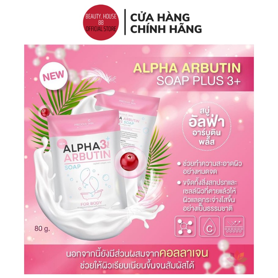 Xà Phòng Kích Trắng Alpha Arbutin Collagen Soap Thái Lan