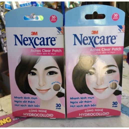 Hộp 30 miếng phim dán hút mụn, ngăn sẹo thâm Nexcare có tặng cây nhíp gắp