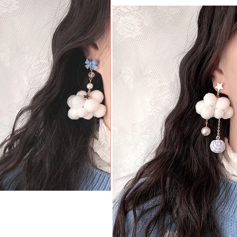 Bông Tai Hình Đám Mây Đơn Giản Dễ Thương Cho Nữ