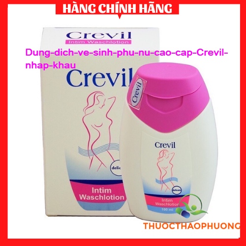 Dung dịch phụ nữ Crevil 100 ml  Sàn phẩm nhập của Đứckhông chứa xà phòng,cân bằng PH,hương thơm dịu..