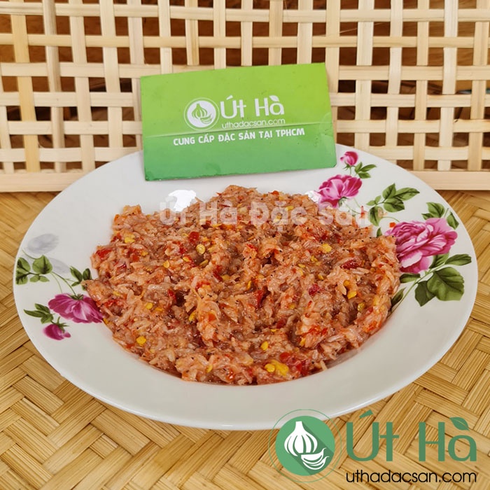 Mắm Ruốc Chua Nguyên Con Hủ 500gr Thơm Ngon Đậm Đà Hoàn Toàn Tự Nhiên - Út Hà Đặc Sản
