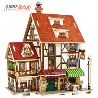 Đồ chơi lắp ráp bằng gỗ mô hình nhà tự ráp france cafe shop thương hiệu robotime