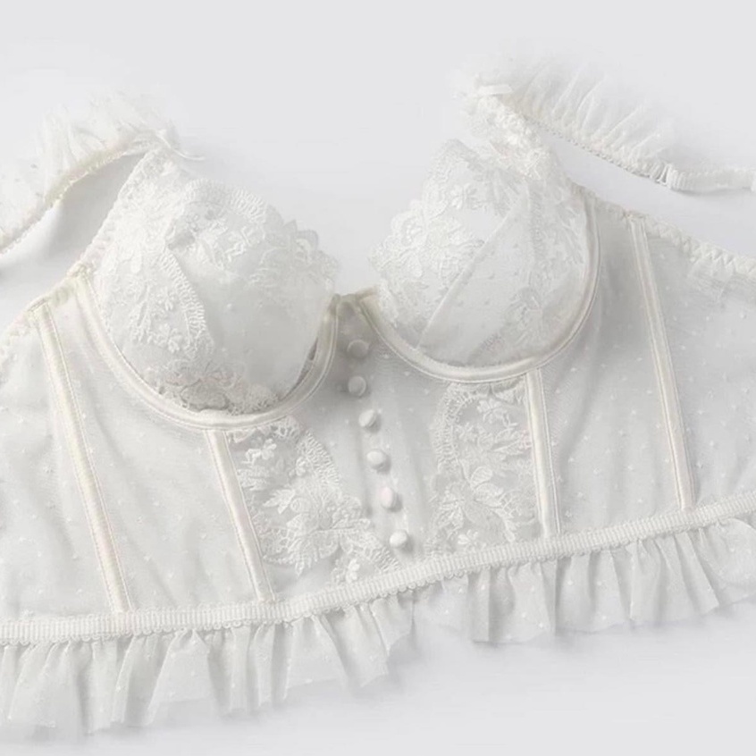 Áo Corset ren - Set Nội Y Ren Crotop Áo Gọng dẻo ôm Ngực Gợi Cảm - 6901