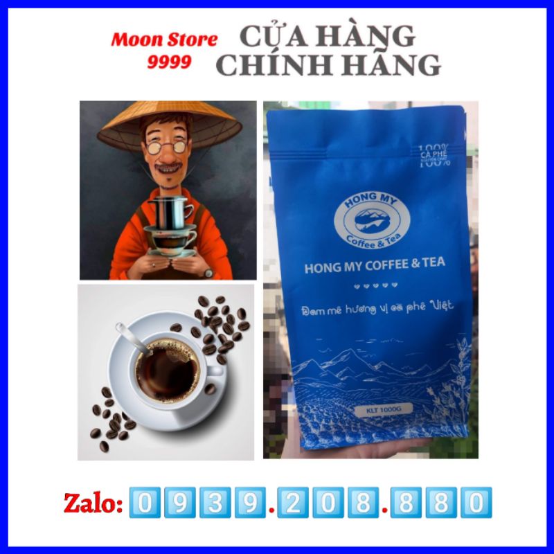 [Đặc Sản Đăk Lăk] Cà phê Sạch rang xay Nguyên Chất Hồng My Culi Robusta Loại 1 - Túi 1Kg, Cà phê pha phin, pha máy