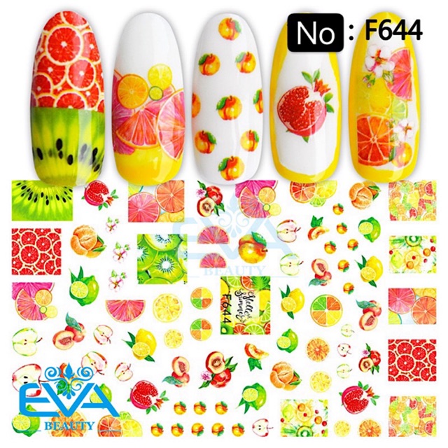 Miếng Dán Móng Tay 3D NAIL Sticker Trang Trí Hình Trái Cây Hello Summer F644