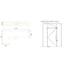 cửa kính cường lực kẹp kính trên chữ L 11073 inox 304 chính hãng việt tiệp