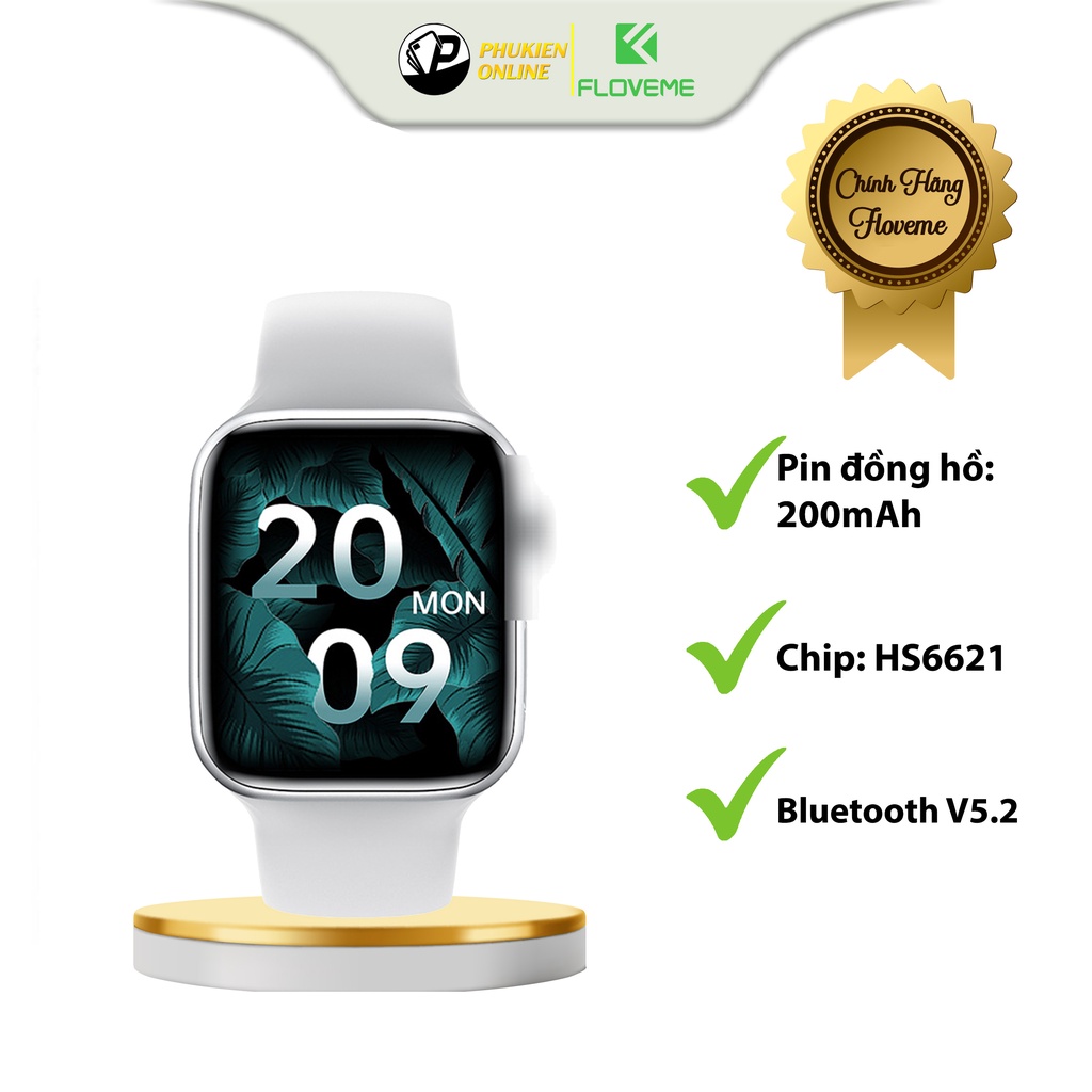 Đồng hồ thông minh Floveme - HW22 Pro, Smart watch Series 6, Sạc không dây, Chống nước IP67 , Nghe Gọi, Đo nhịp tim