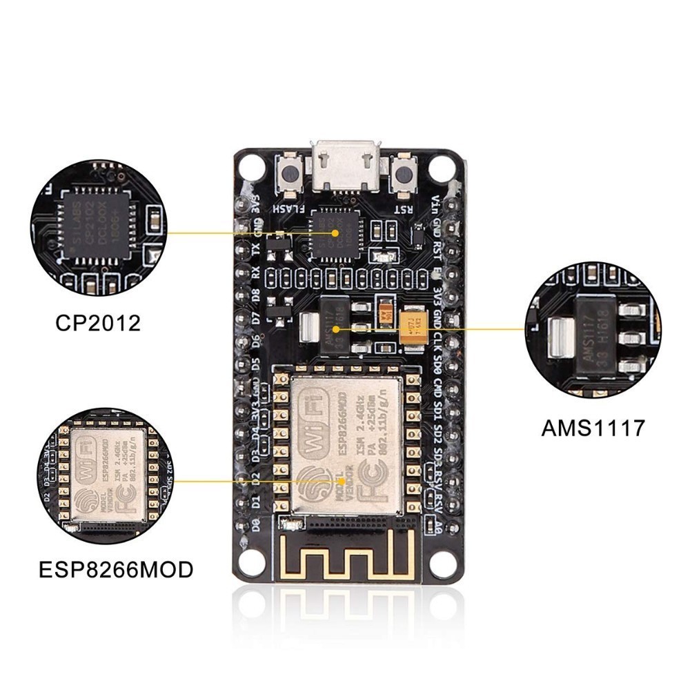 Mô đun phát triển mạng không dây CP2102 NodeMcu Lua V2 ESP8266 Micro USB sang TTL | BigBuy360 - bigbuy360.vn