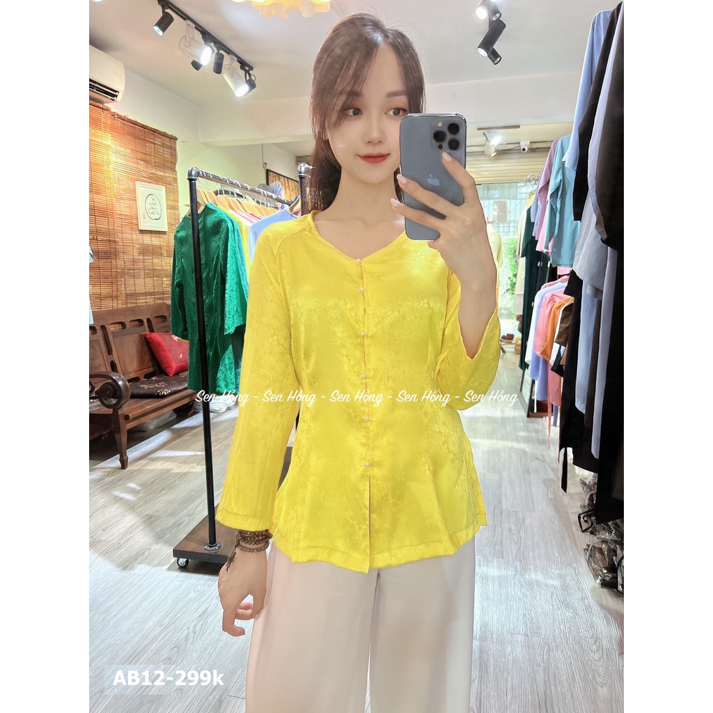 BỘ BÀ BA LỤA GẤM CAO CẤP # đồ bà ba sang chảnh # áo bà ba lụa Hàng Châu vân hoa sen # set đồ lam đi chùa đi chơi AB12