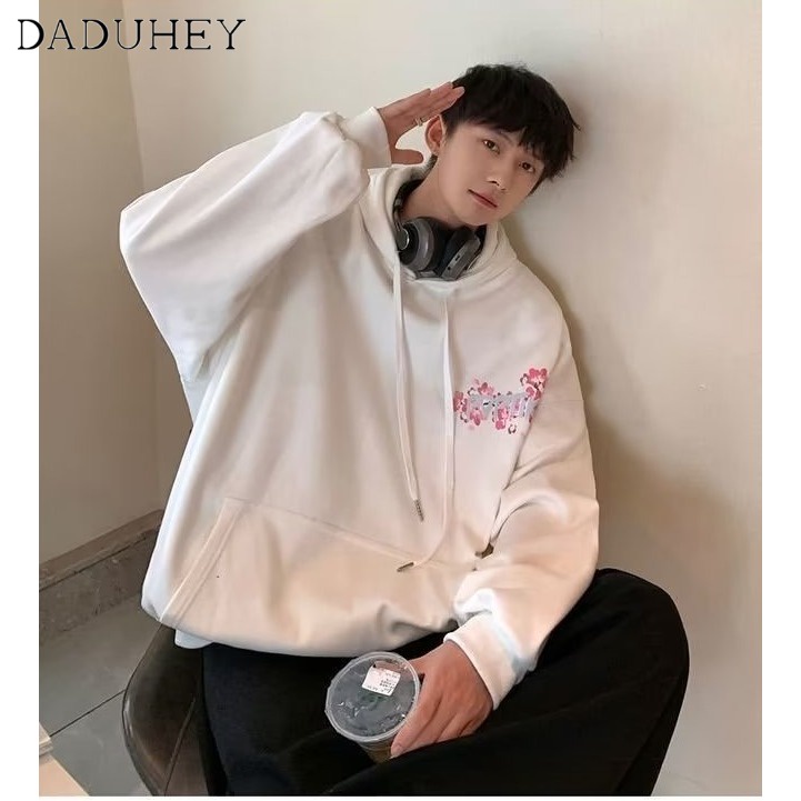 DaDuHey 2022 Autumn and Winter New Butterfly Plum Blossom Embroidered Sweater Trendy Couple Loose-Fitting Hoodie Long Sleeve Top